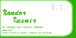 nandor kusnir business card